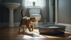 Waarom rent je kat altijd naar de kattenbak als je thuiskomt